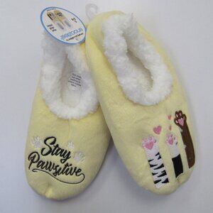 Women's Size 5/6 Smalle Snoozies! Stay Pawsitive Paw Print Pairables Slippers